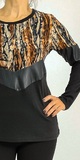 T -shirt with leather